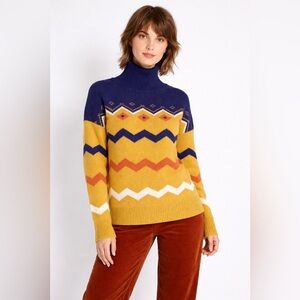 ModCloth Make Mine Cozy Retro Turtleneck Knit Sweater, L, MSRP $59